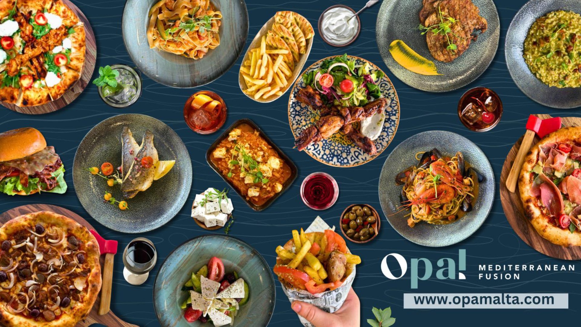 Opa! Mediterranean Fusion Deals - Malta Food & Drink Discounts & Offer  on Coupon Club.mt - Buy 2 Pizzas and get the 3rd Pizza for Free