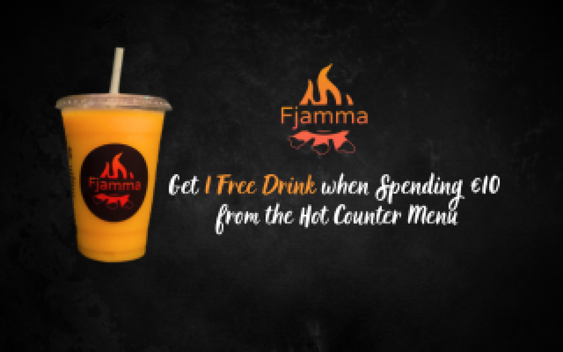 Fjamma Deals - Malta Food & Drink Discounts & Offer  on Coupon Club.mt - Get 1 Free Drink when Spending €10 from the Hot Counter Menu