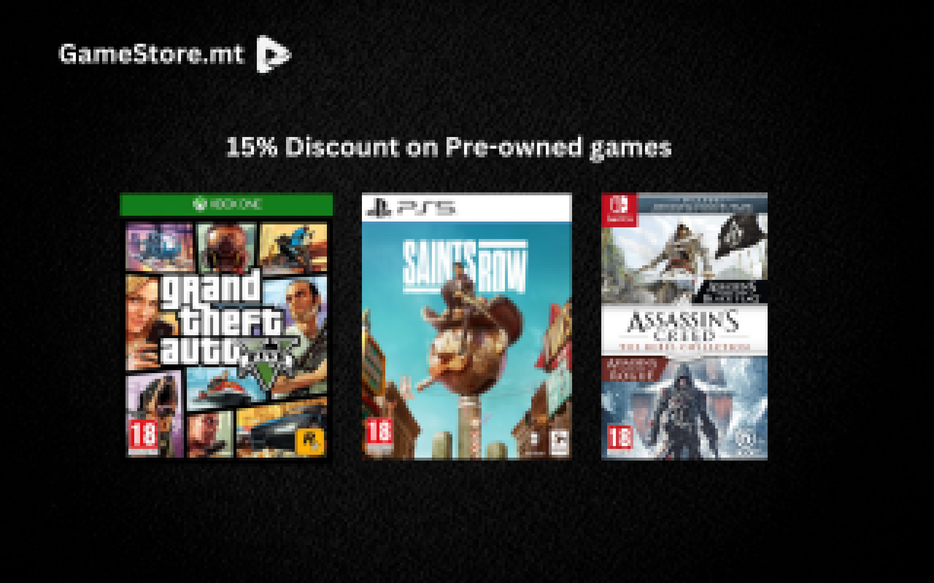 GameStore Discounts - Malta Entertainment Discounts & Offer  on Coupon Club.mt - 15% Discount on Pre-owned games